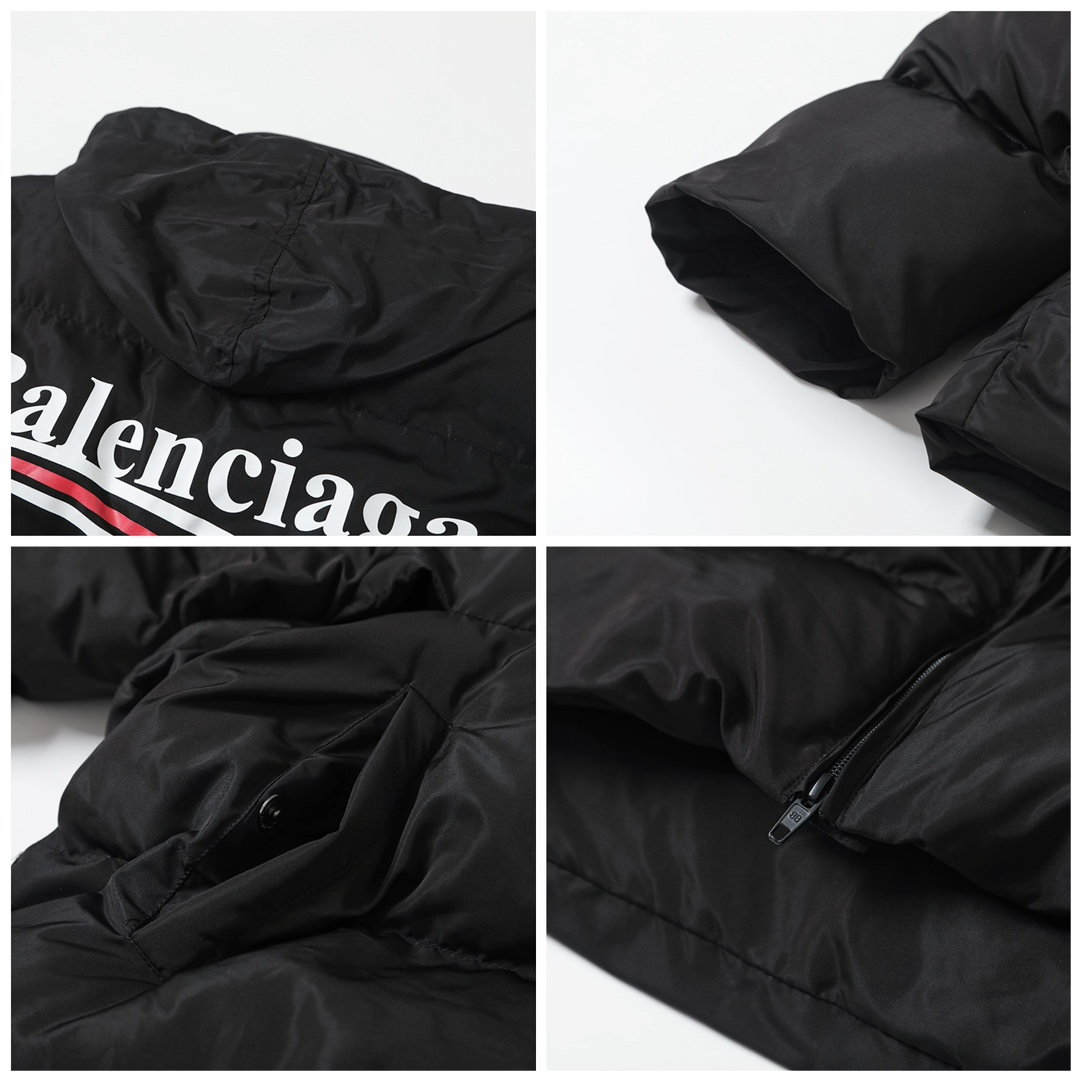 BALENCIAGA バレンシアガ ダウンジャケット 本革 ブラック - 画像 7