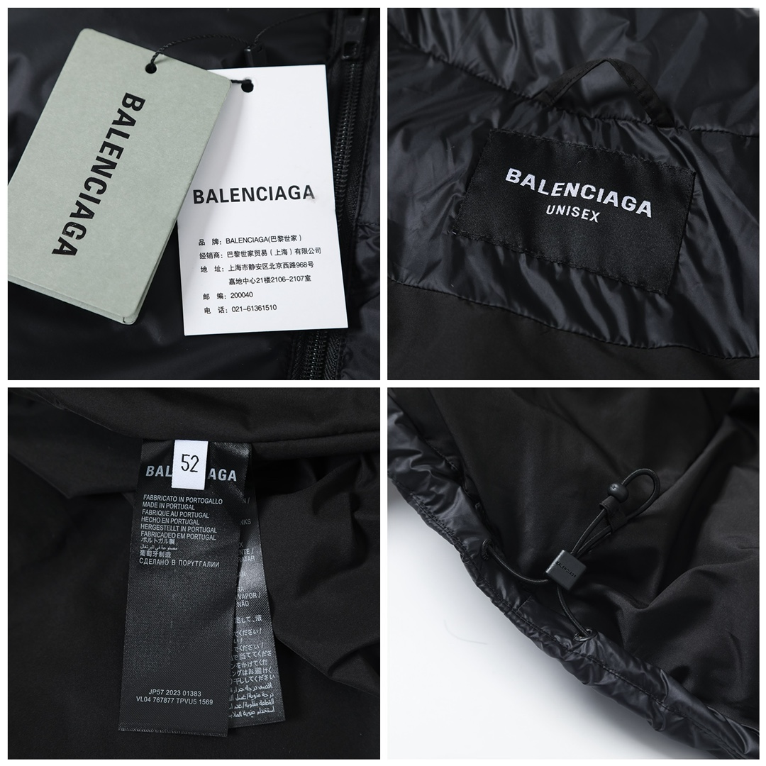 BALENCIAGA バレンシアガ ダウンジャケット ブルゾン ブラック/ホワイト - 画像 8