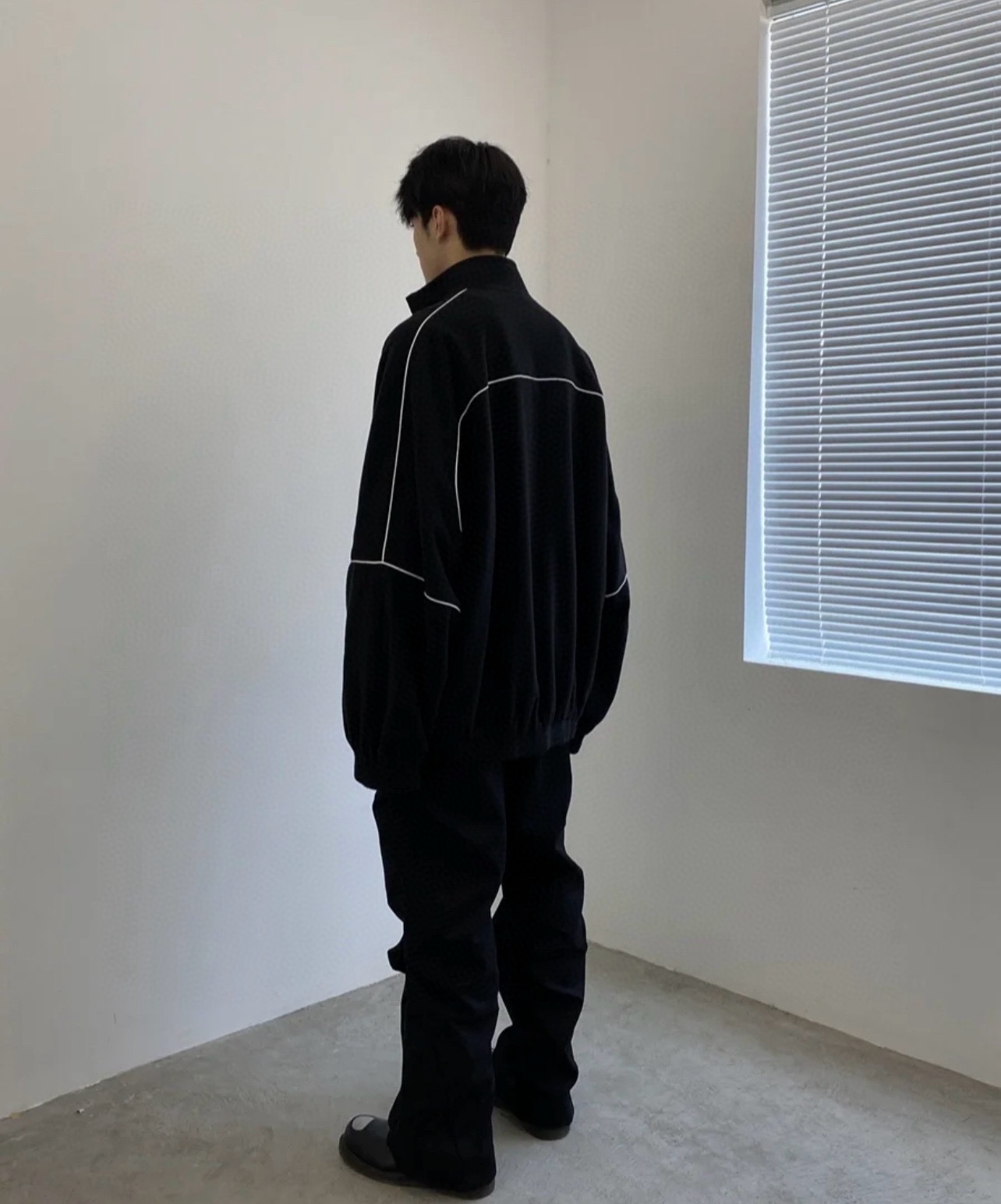 BALENCIAGA バレンシアガ フリースジャケット 本革 ファスナー ブラック - 画像 3