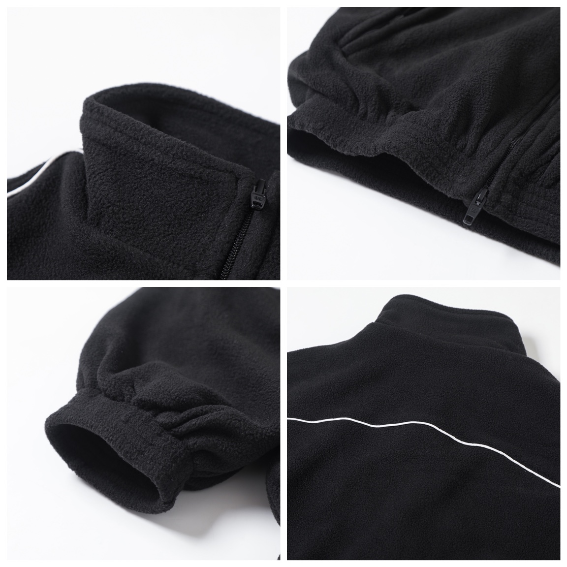 BALENCIAGA バレンシアガ フリースジャケット 本革 ファスナー ブラック - 画像 6