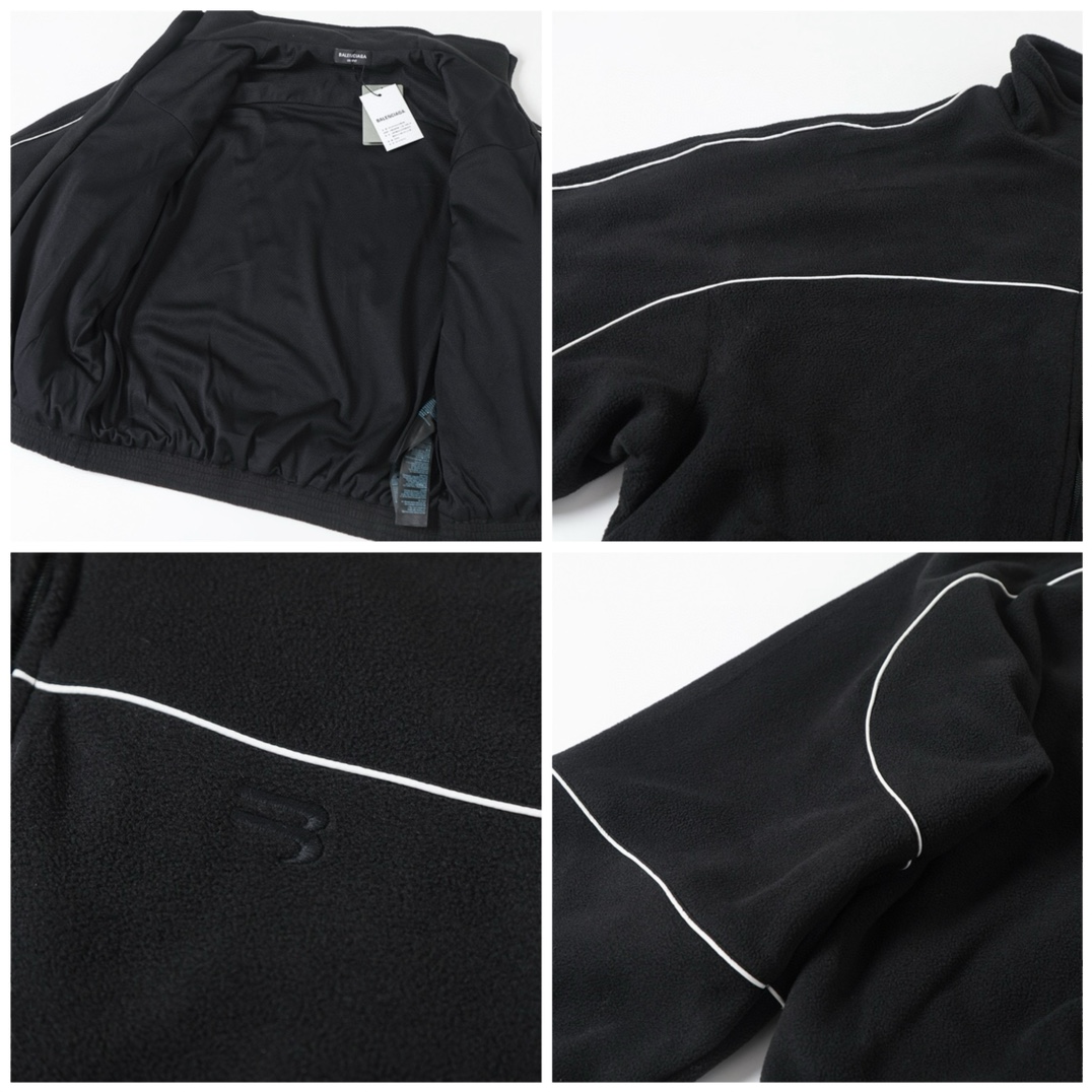 BALENCIAGA バレンシアガ フリースジャケット 本革 ファスナー ブラック - 画像 8