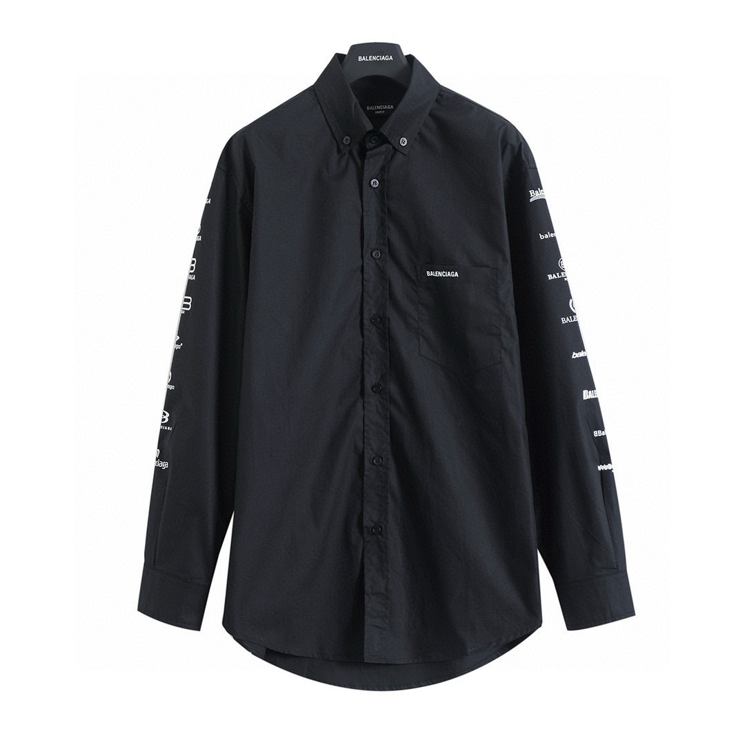 BALENCIAGA バレンシアガ ロゴシャツ ブラック/ホワイト - 画像 3