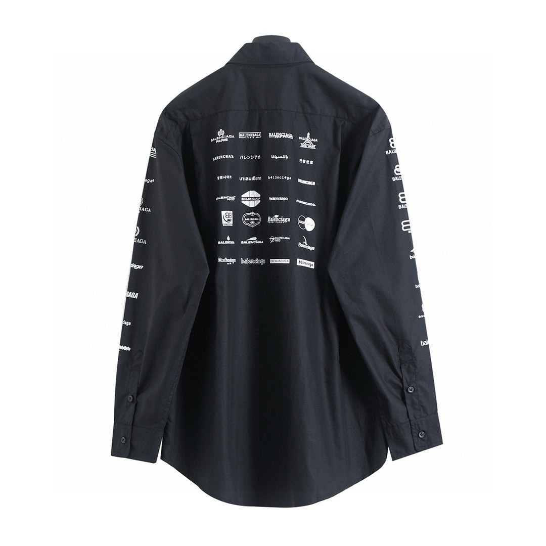 BALENCIAGA バレンシアガ ロゴシャツ ブラック/ホワイト - 画像 4