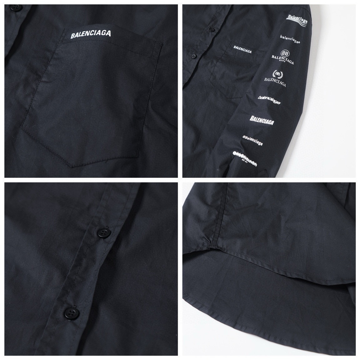 BALENCIAGA バレンシアガ ロゴシャツ ブラック/ホワイト - 画像 7