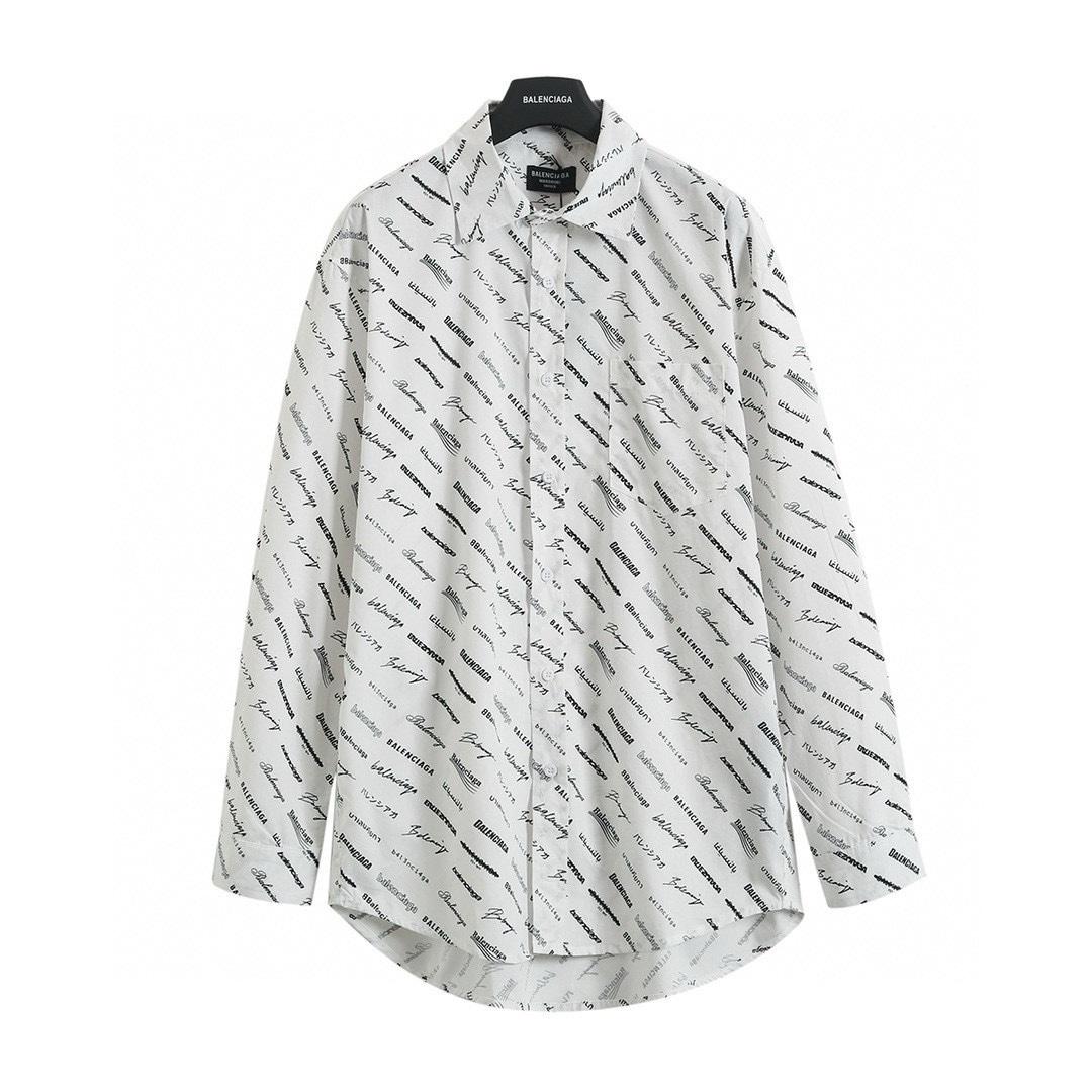 BALENCIAGA バレンシアガ ロゴプリントシャツ 白色 全2色 - 画像 5