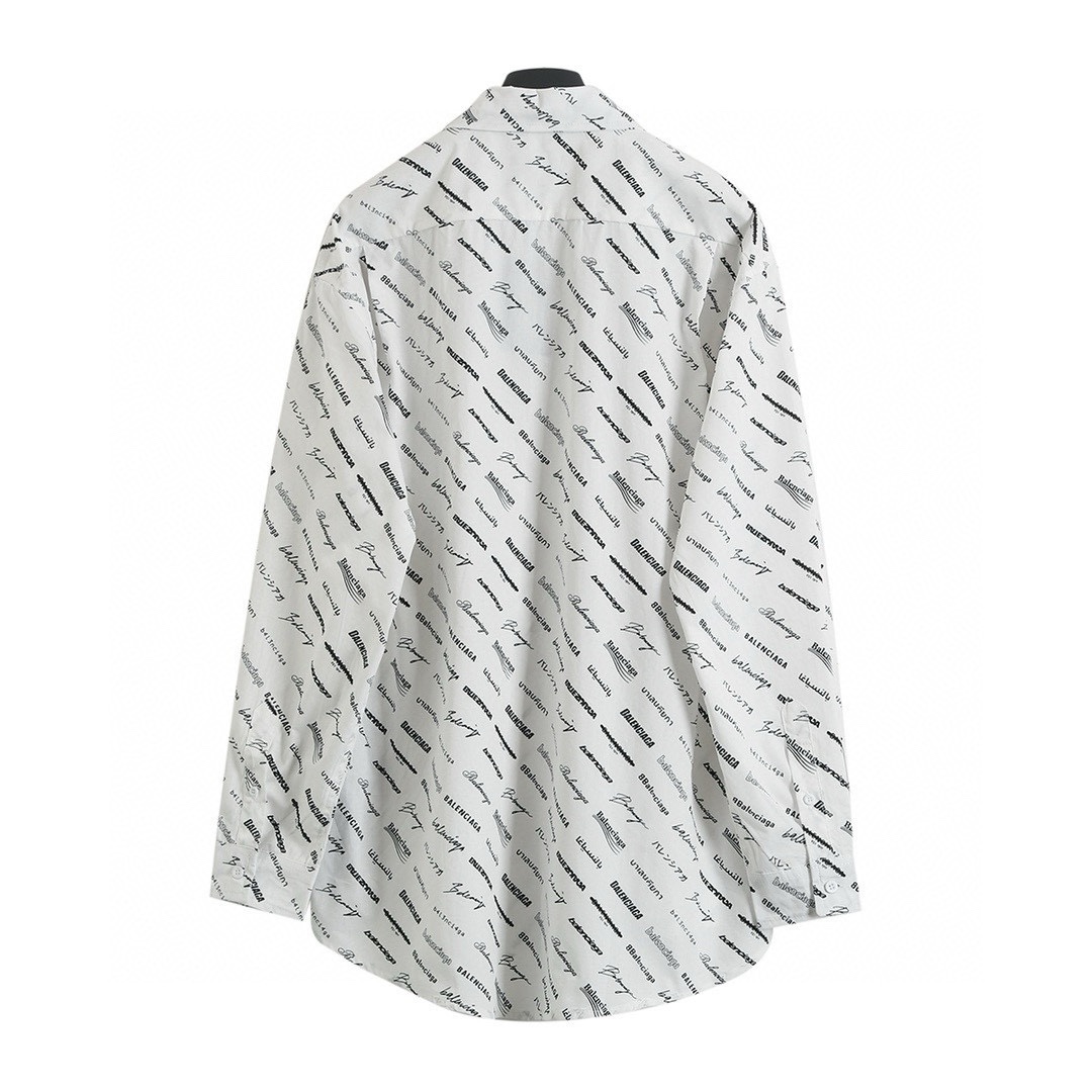 BALENCIAGA バレンシアガ ロゴプリントシャツ 白色 全2色 - 画像 6