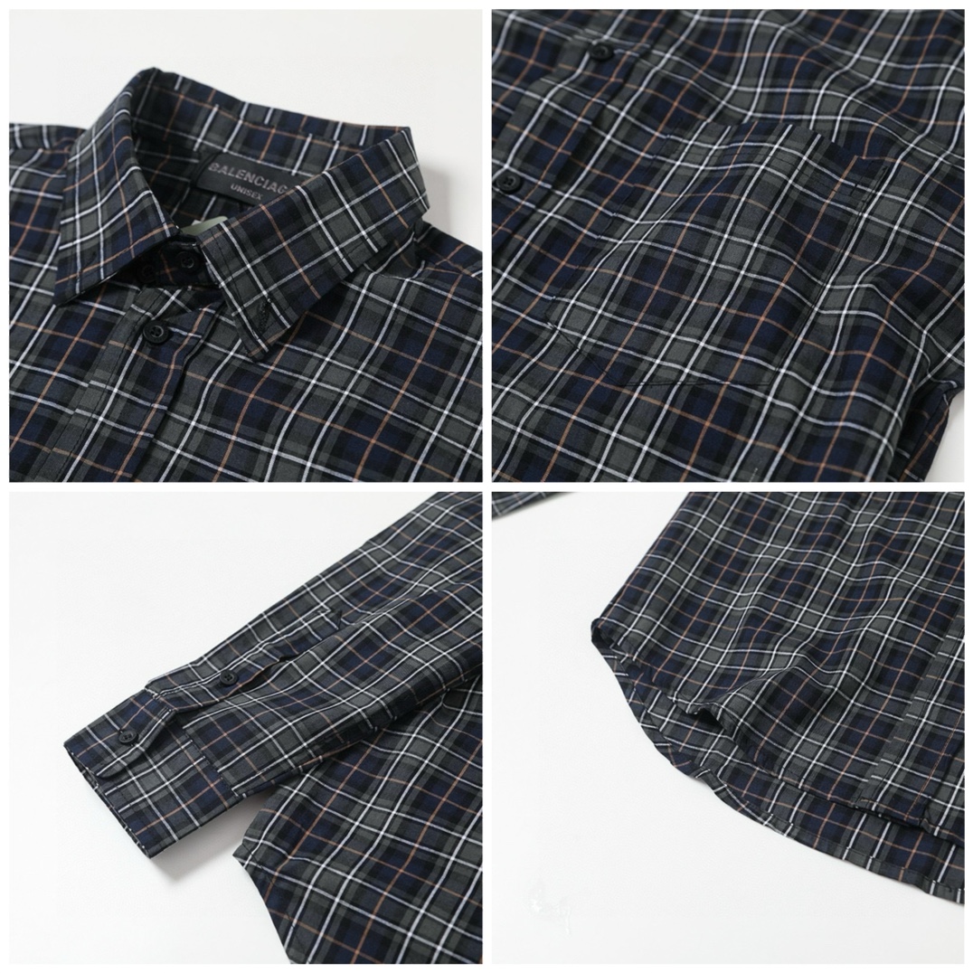 BALENCIAGA バレンシアガ フラッグシャツ ブラック ブルー グレー ベージュ 全4色 - 画像 7