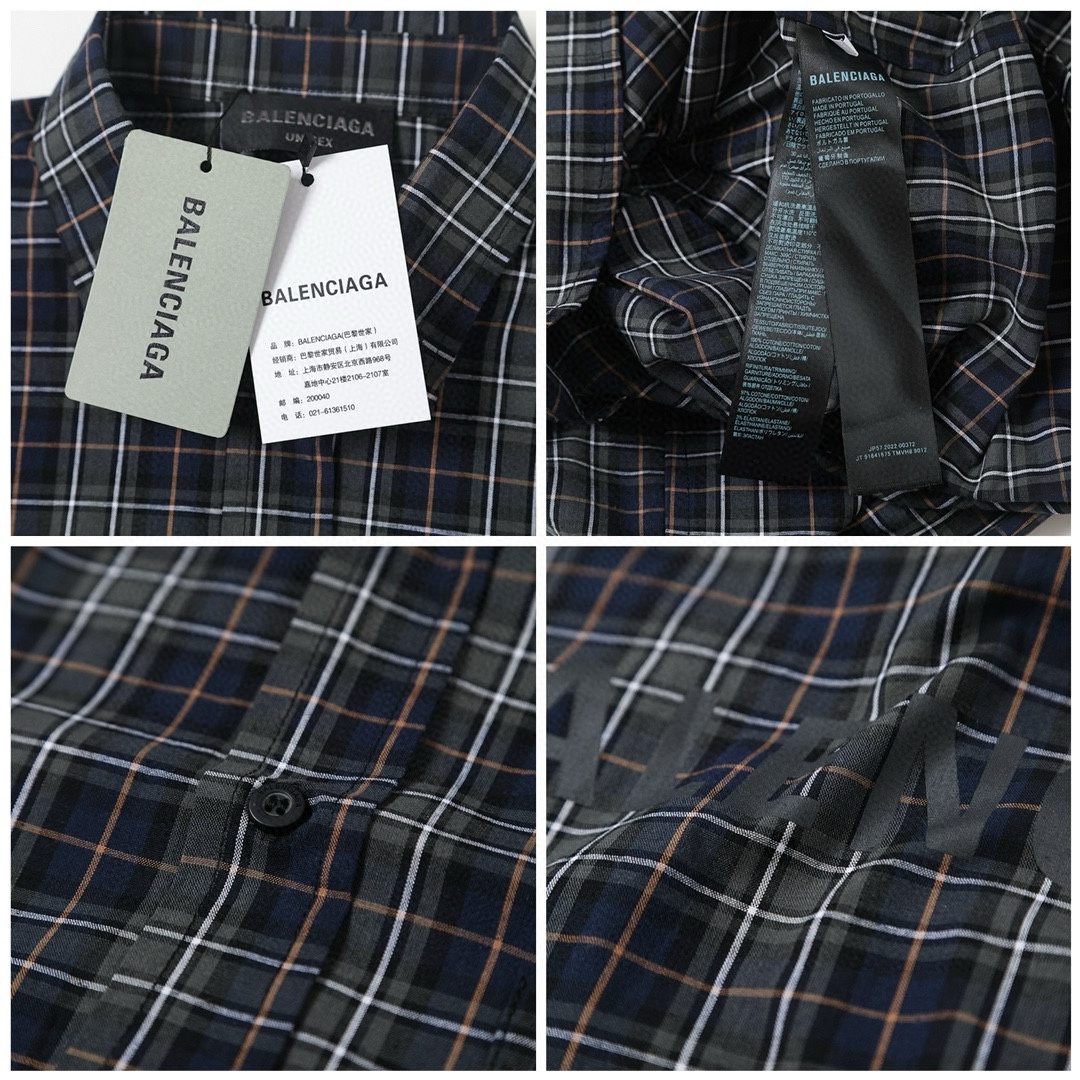 BALENCIAGA バレンシアガ フラッグシャツ ブラック ブルー グレー ベージュ 全4色 - 画像 8