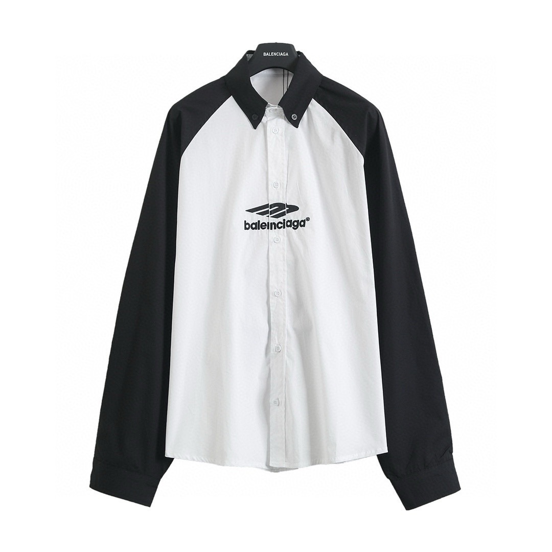 BALENCIAGA バレンシアガ ロングシャツ ブラック ホワイト - 画像 4