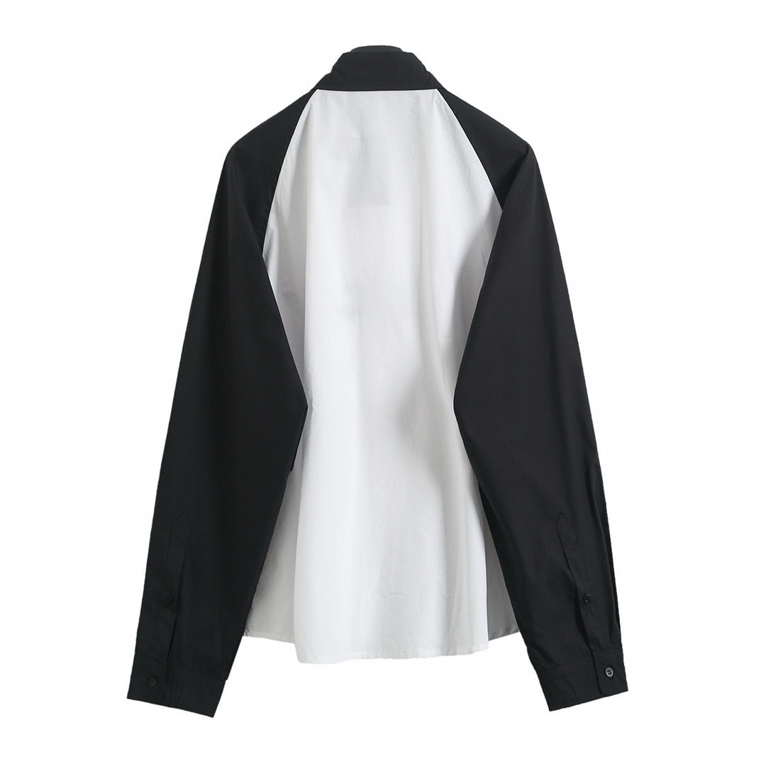 BALENCIAGA バレンシアガ ロングシャツ ブラック ホワイト - 画像 5