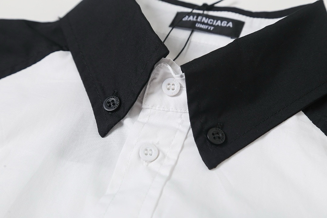 BALENCIAGA バレンシアガ ロングシャツ ブラック ホワイト - 画像 6