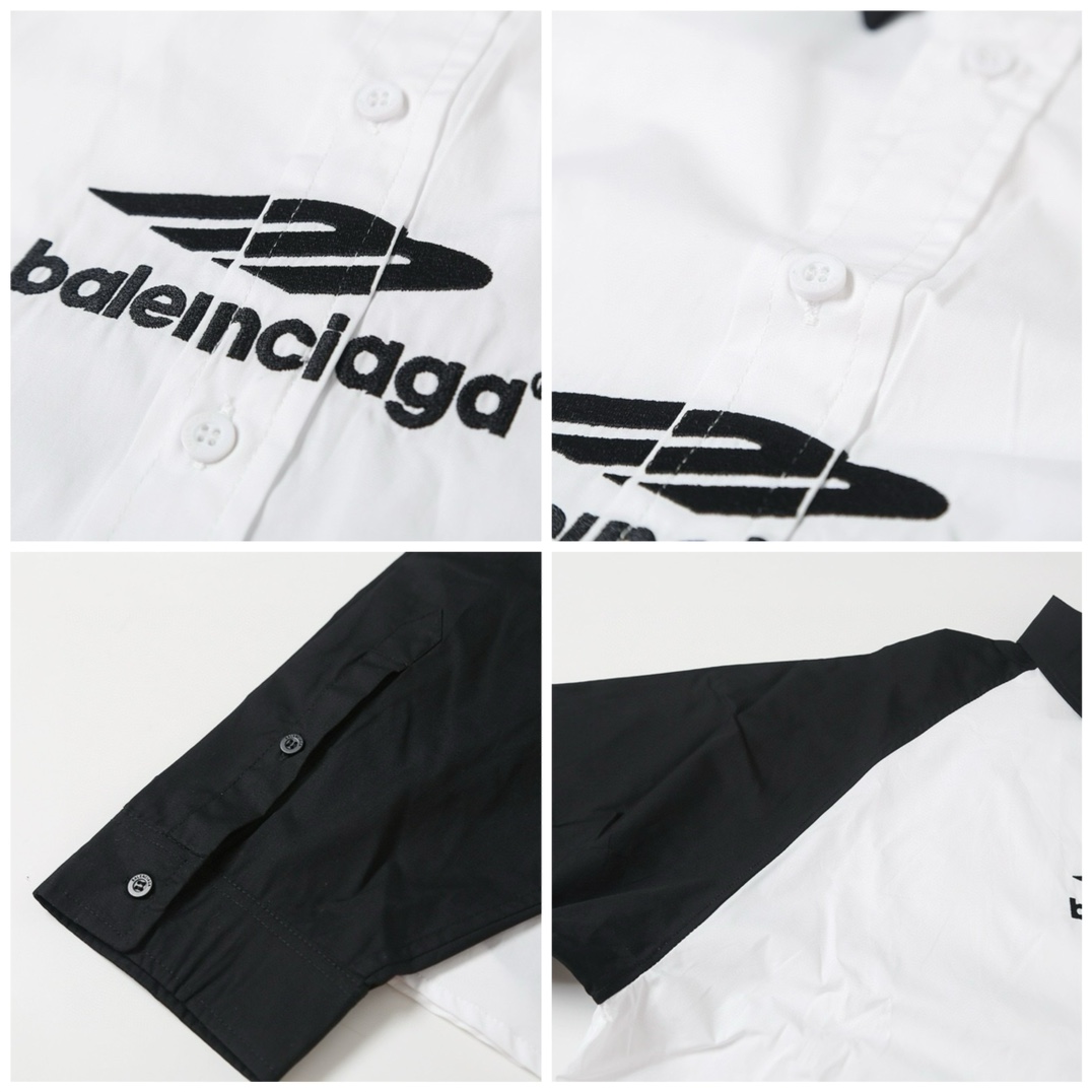 BALENCIAGA バレンシアガ ロングシャツ ブラック ホワイト - 画像 7