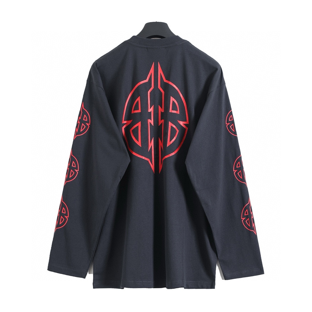 BALENCIAGA バレンシアガ 异形双B字母长袖Tシャツ 本革 レディース ブラック 全1色 - 画像 5