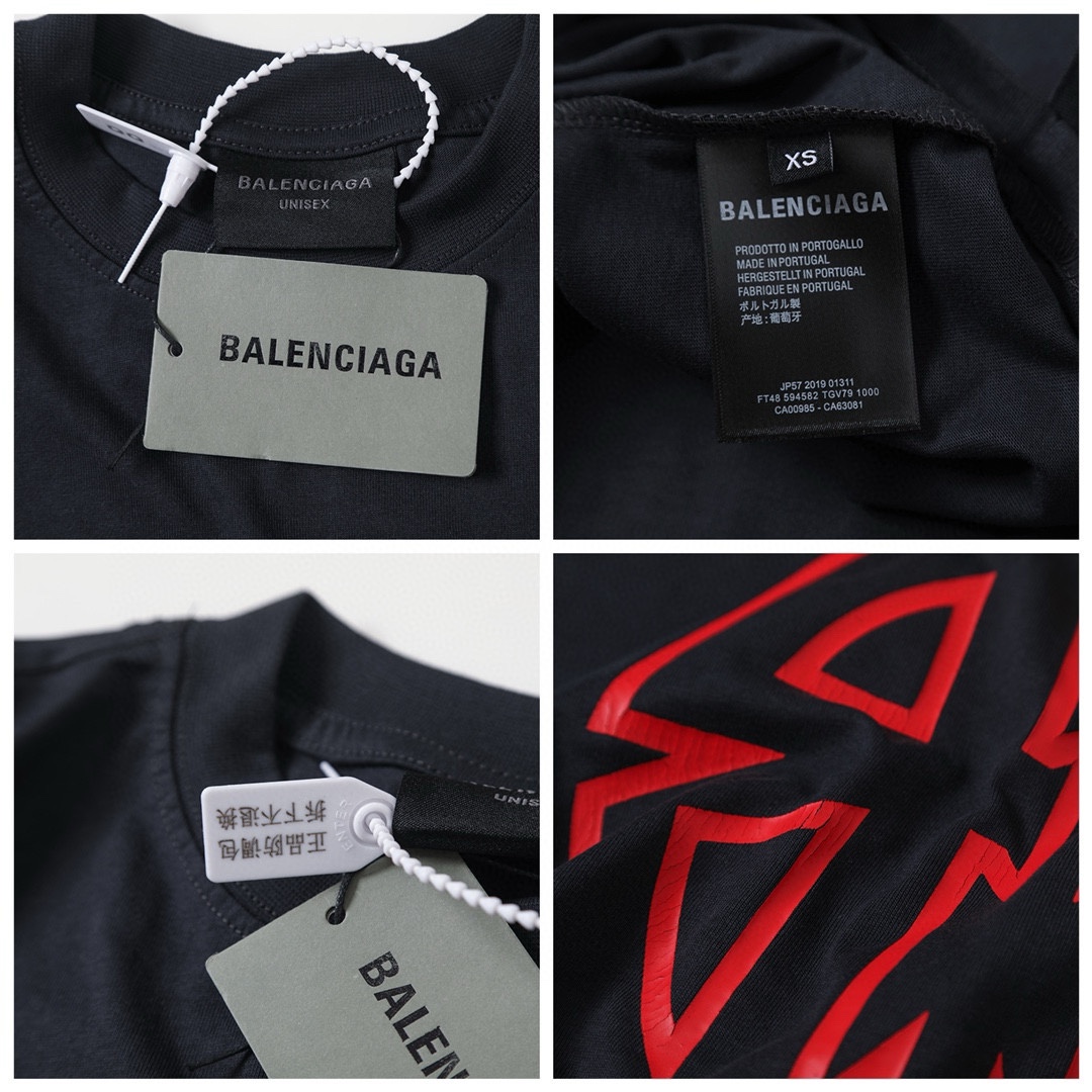 BALENCIAGA バレンシアガ 异形双B字母长袖Tシャツ 本革 レディース ブラック 全1色 - 画像 8