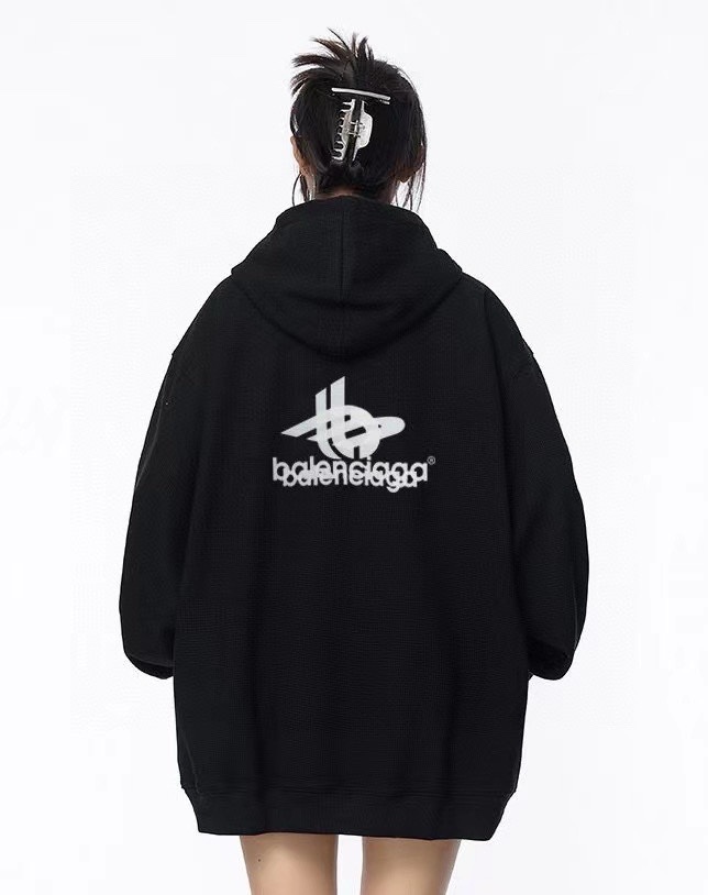 BALENCIAGA バレンシアガ フーディー 本革 ブラック - 画像 3