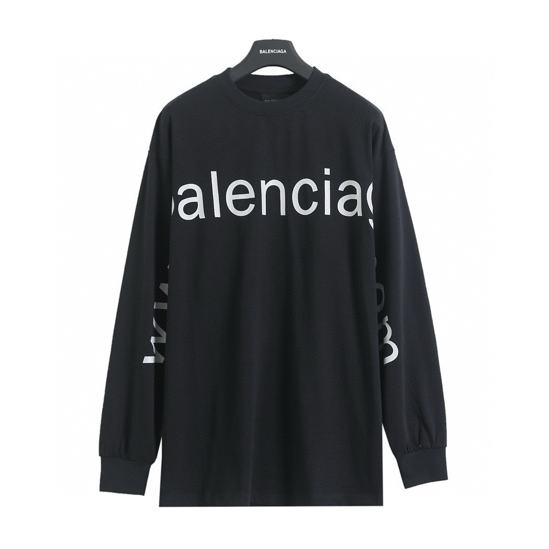 BALENCIAGA バレンシアガ ロングTシャツ ブラック - 画像 4