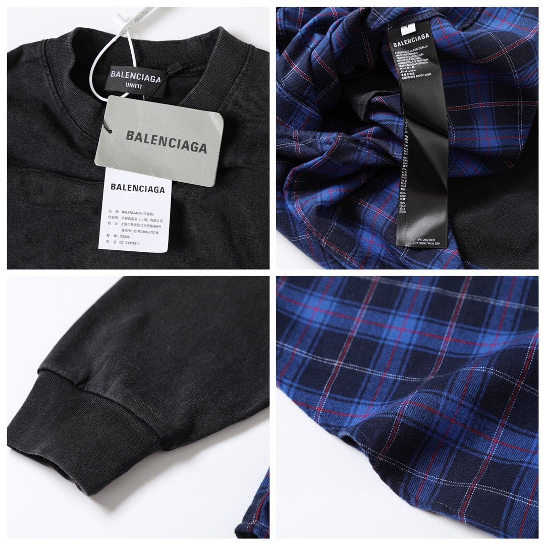 BALENCIAGA バレンシアガ ロンT 本革 ブラック ブルー レディース メンズ 全3色 - 画像 8