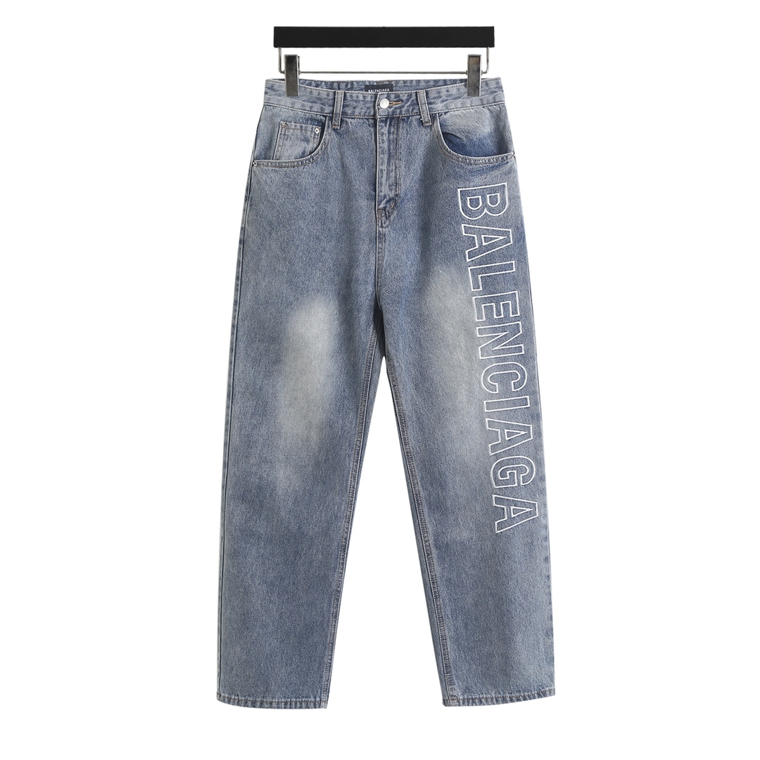 BALenciaga バレンシアガ デニムジャケット ブルゾン デニムパンツ デニム セットアップ メンズ レディース ユニセックス 通勤 通学 デニム 35848 - 画像 3