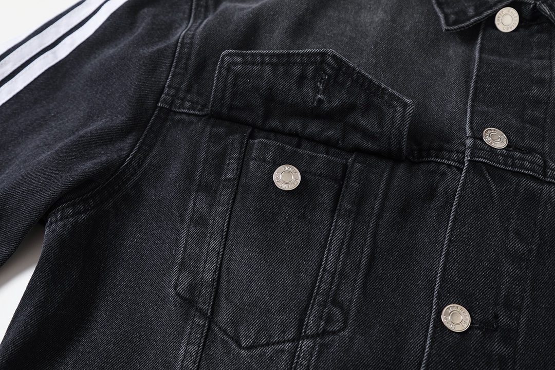 BALENCIAGA バレンシアガ デニムジャケット 本革 ブラック - 画像 4