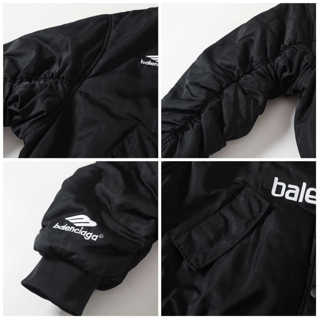 BALENCIAGA バレンシアガ フライトジャケット 本革 ブラック - 画像 6