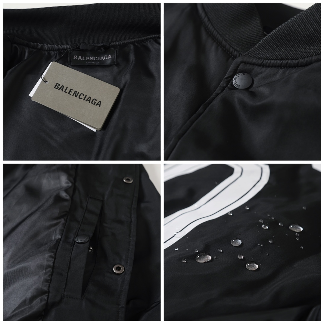BALENCIAGA バレンシアガ フライトジャケット 本革 ブラック - 画像 8