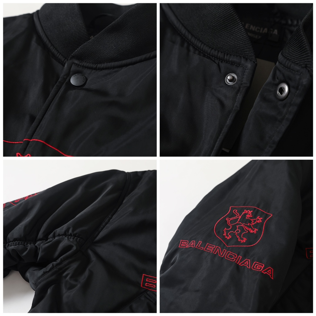 BALENCIAGA バレンシアガ フライトジャケット レッドライン ブラック - 画像 5