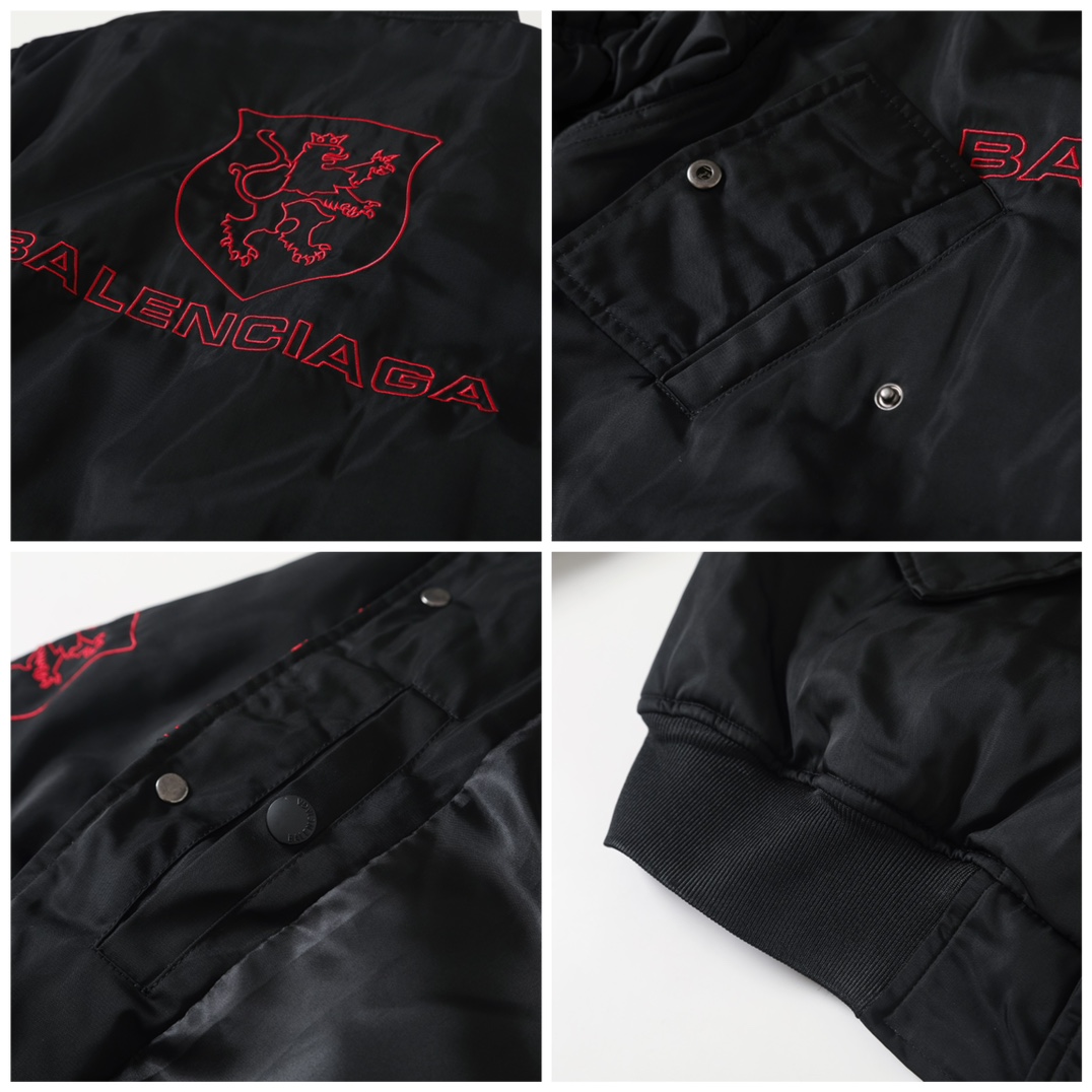 BALENCIAGA バレンシアガ フライトジャケット レッドライン ブラック - 画像 7