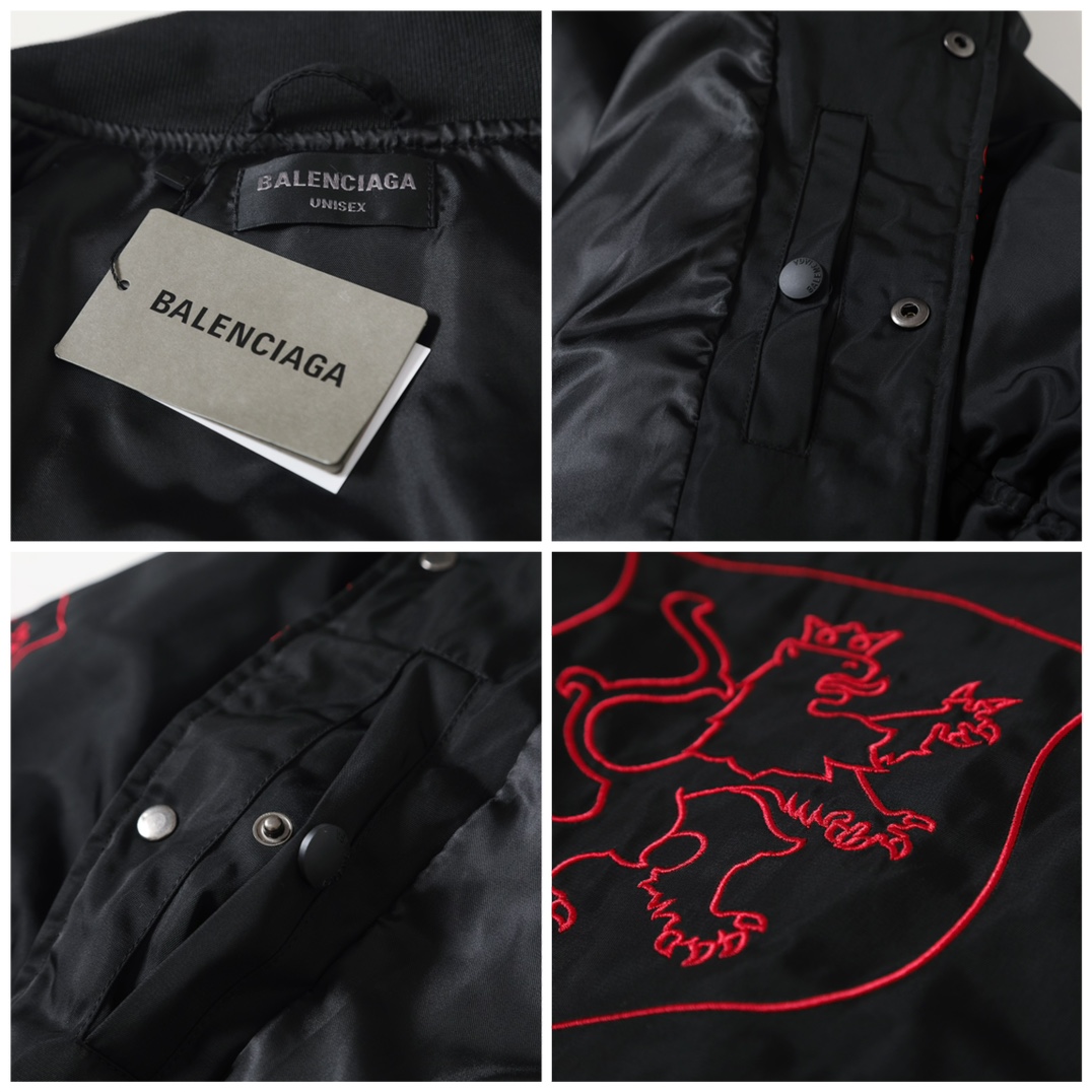 BALENCIAGA バレンシアガ フライトジャケット レッドライン ブラック - 画像 8