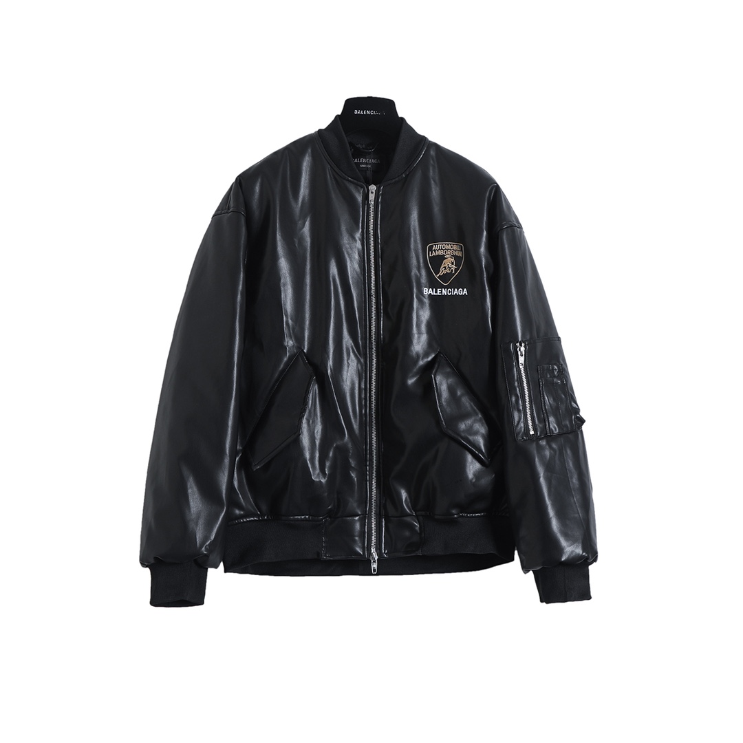 BALENCIAGA バレンシアガ バンダナ柄 フライトジャケット ブラック