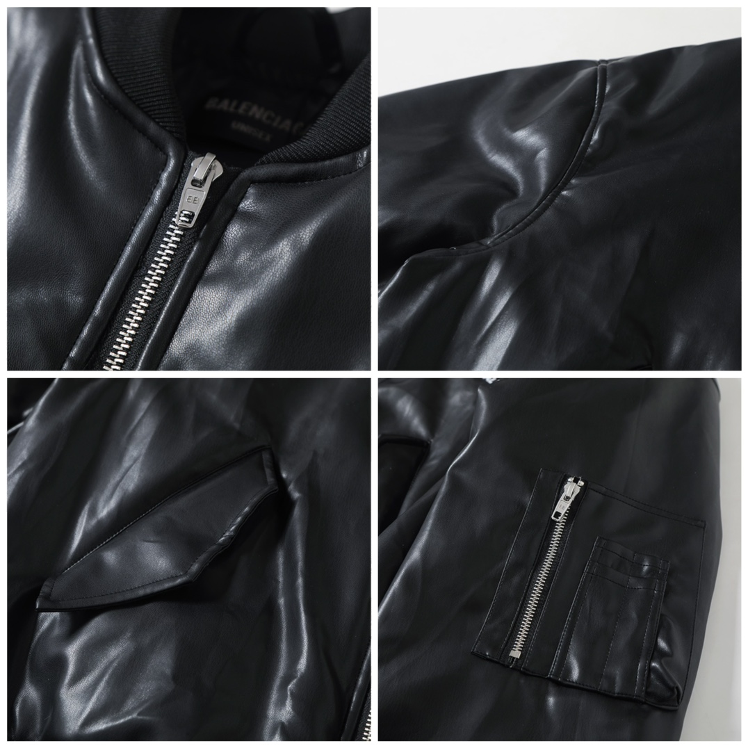 BALENCIAGA バレンシアガ バンダナ柄 フライトジャケット ブラック - 画像 6
