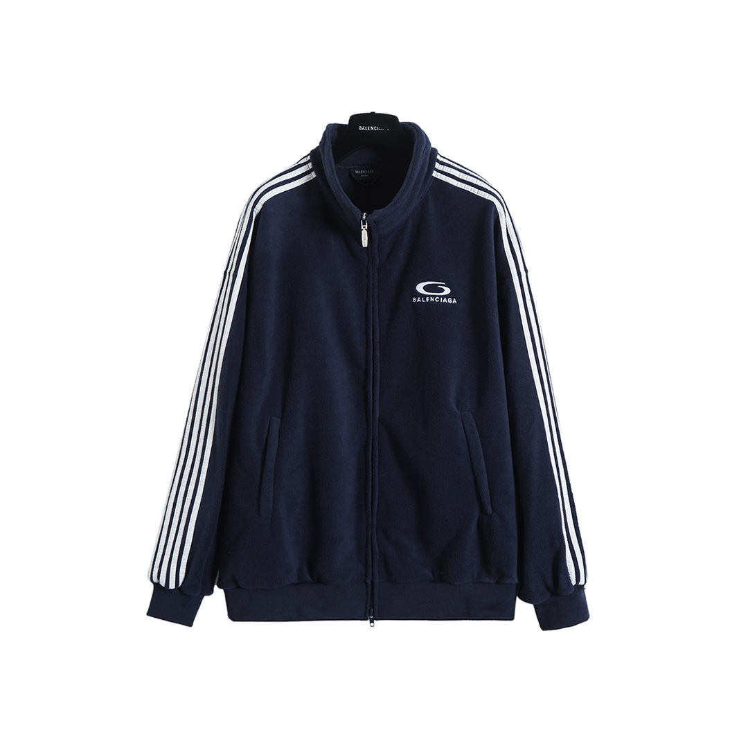 BALENCIAGA バレンシアガ フルジップトラックジャケット 本革 フリース 通勤 全2色