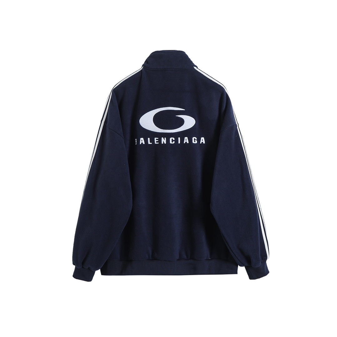 BALENCIAGA バレンシアガ フルジップトラックジャケット 本革 フリース 通勤 全2色 - 画像 2