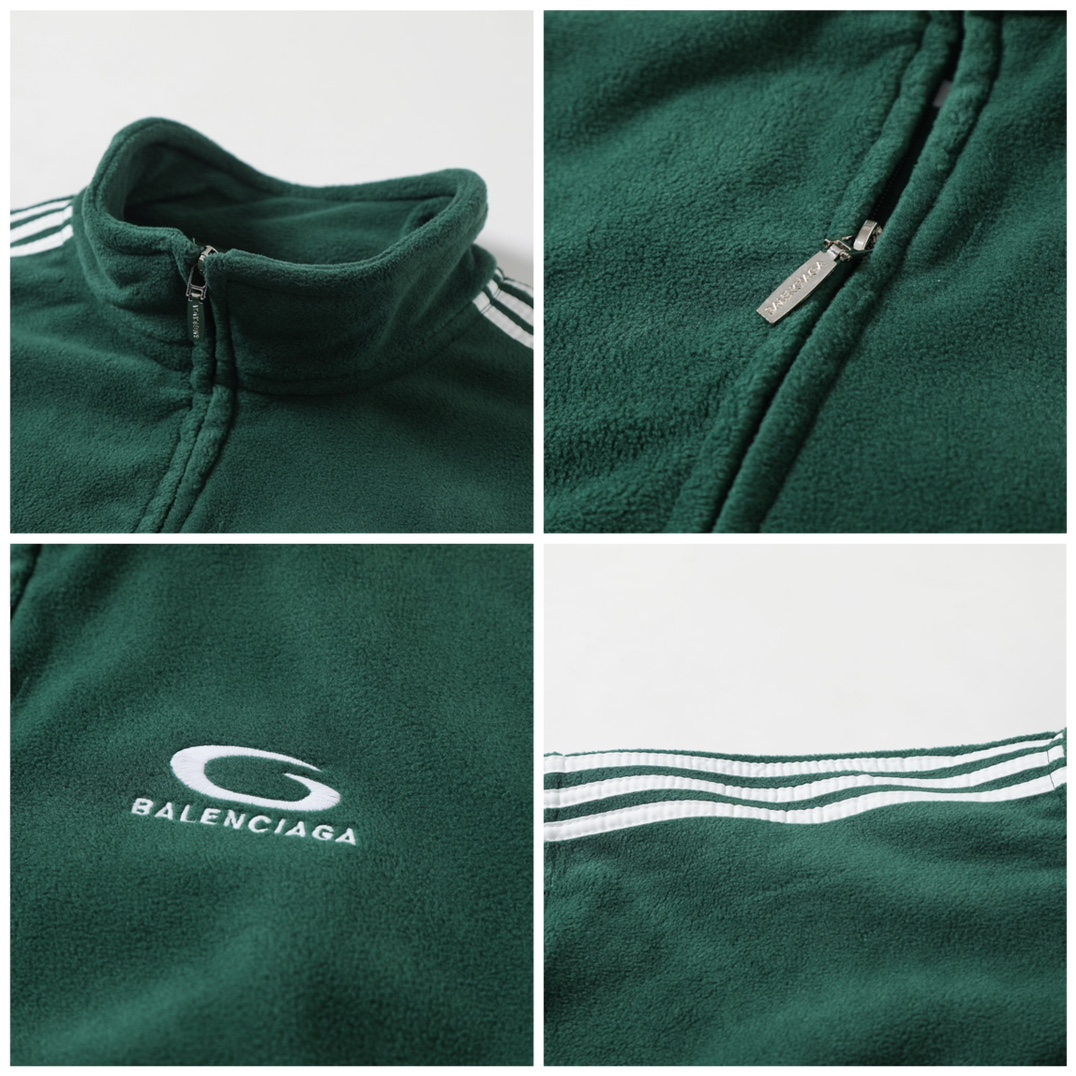 BALENCIAGA バレンシアガ フルジップトラックジャケット 本革 フリース 通勤 全2色 - 画像 6