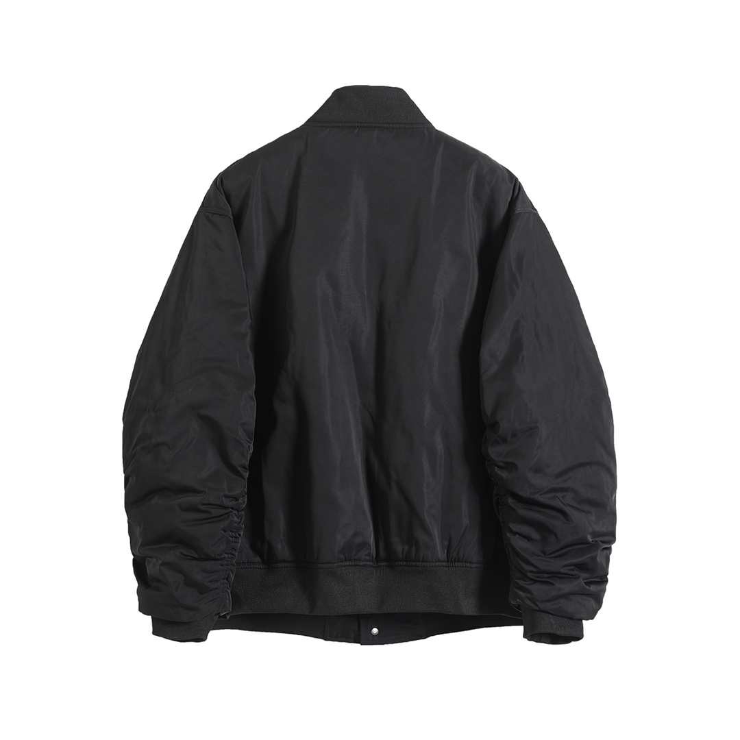 BALENCIAGA バレンシアガ フライトジャケット リブ袖 ブラック - 画像 2