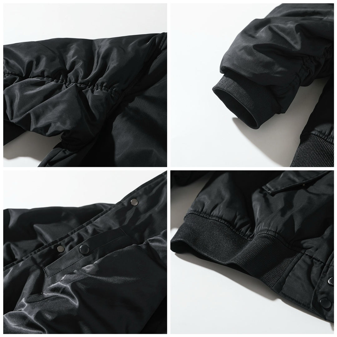 BALENCIAGA バレンシアガ フライトジャケット リブ袖 ブラック - 画像 7