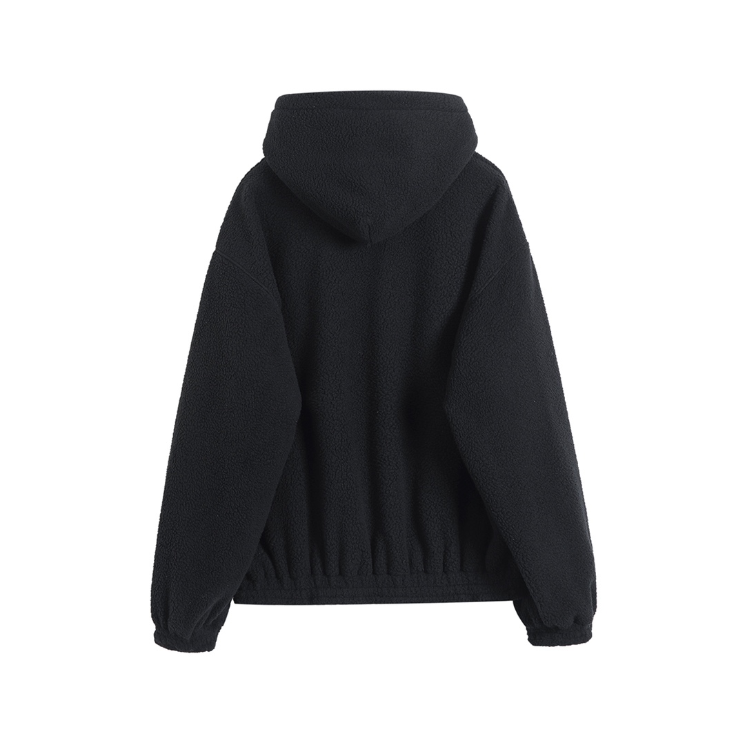 BALENCIAGA バレンシアガ フルーティング フリースパーカー 黒色 - 画像 2