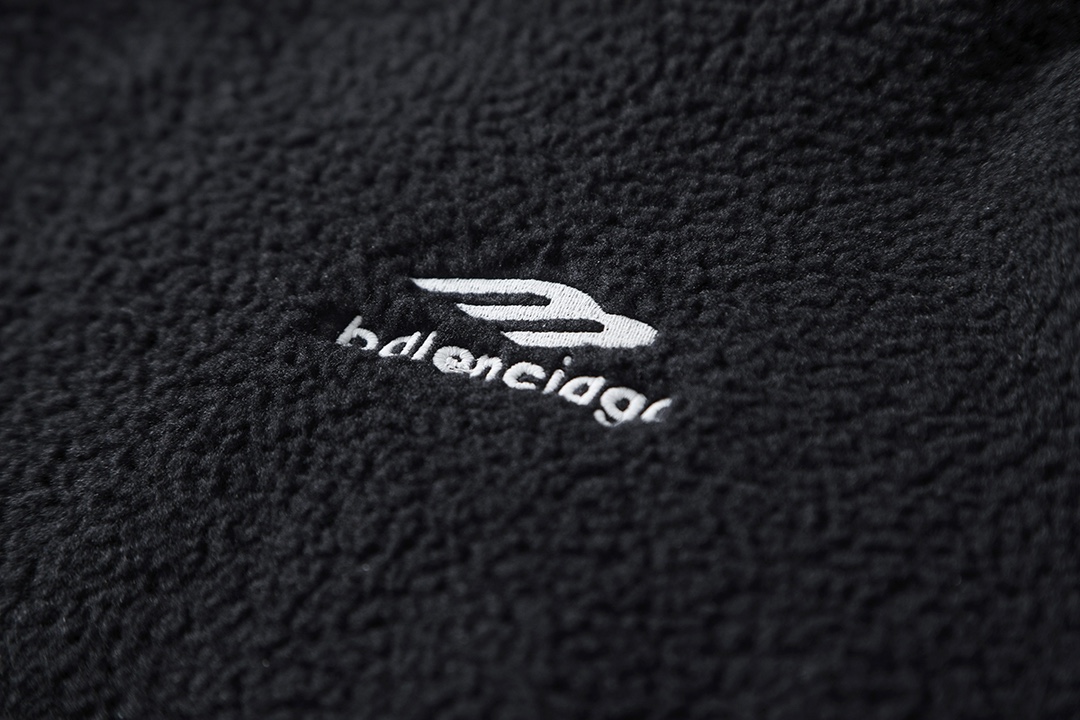 BALENCIAGA バレンシアガ フルーティング フリースパーカー 黒色 - 画像 5