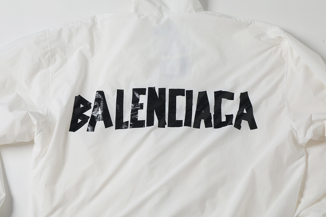 BALENCIAGA バレンシアガ フルジップジャケット フルジップ 黒胶带印花 防水 ブラック 18字 - 画像 4