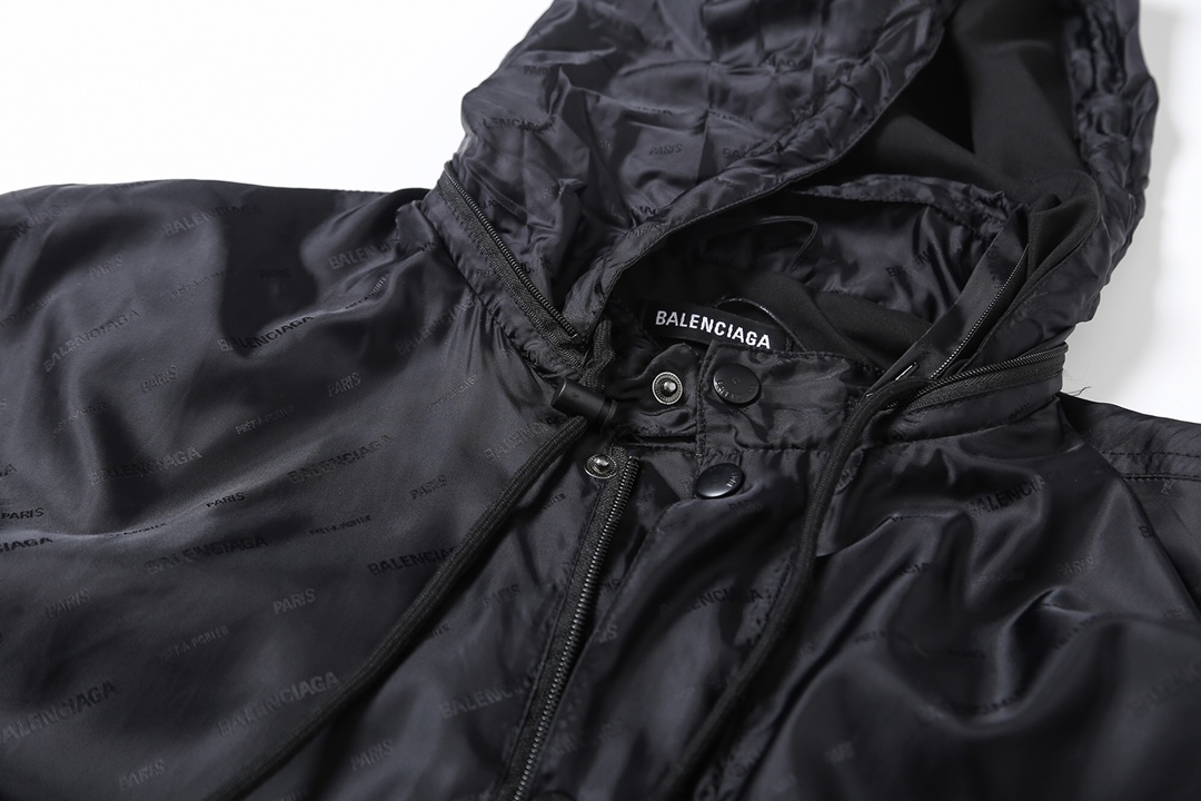 BALENCIAGA バレンシアガ フード付きジャケット ブラック - 画像 4