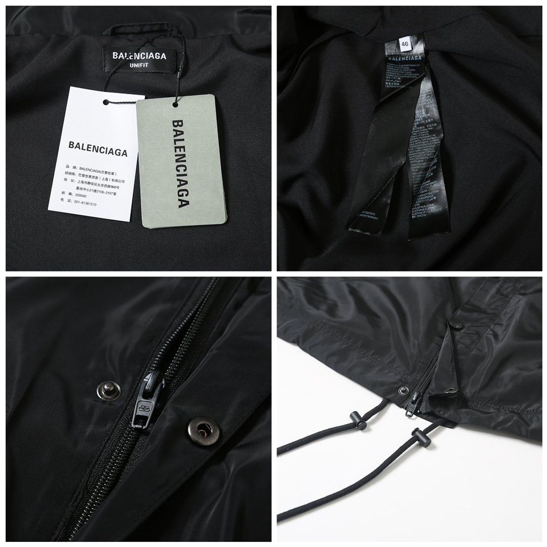 BALENCIAGA バレンシアガ フーディー付きライトウェイトジャケット ブラック - 画像 8