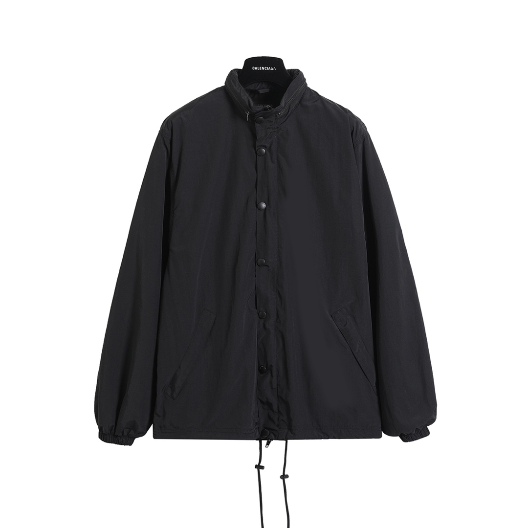 BALENCIAGA バレンシアガ フラップ付きスプリングジャケット 本革 ブラック