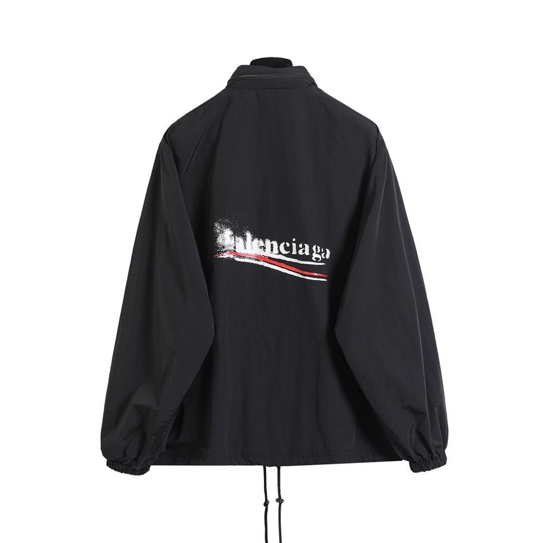 BALENCIAGA バレンシアガ フラップ付きスプリングジャケット 本革 ブラック - 画像 2