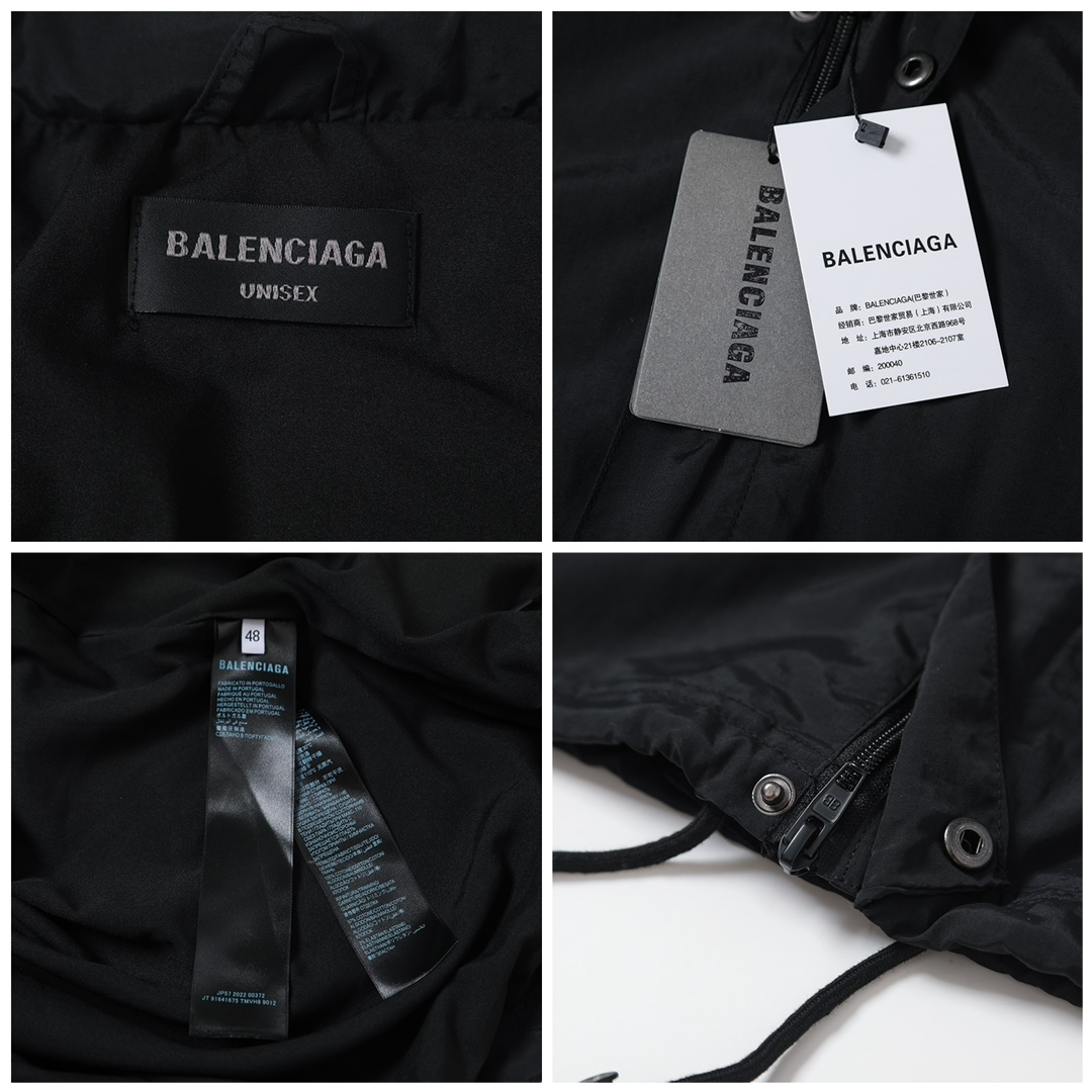 BALENCIAGA バレンシアガ フラップ付きスプリングジャケット 本革 ブラック - 画像 8
