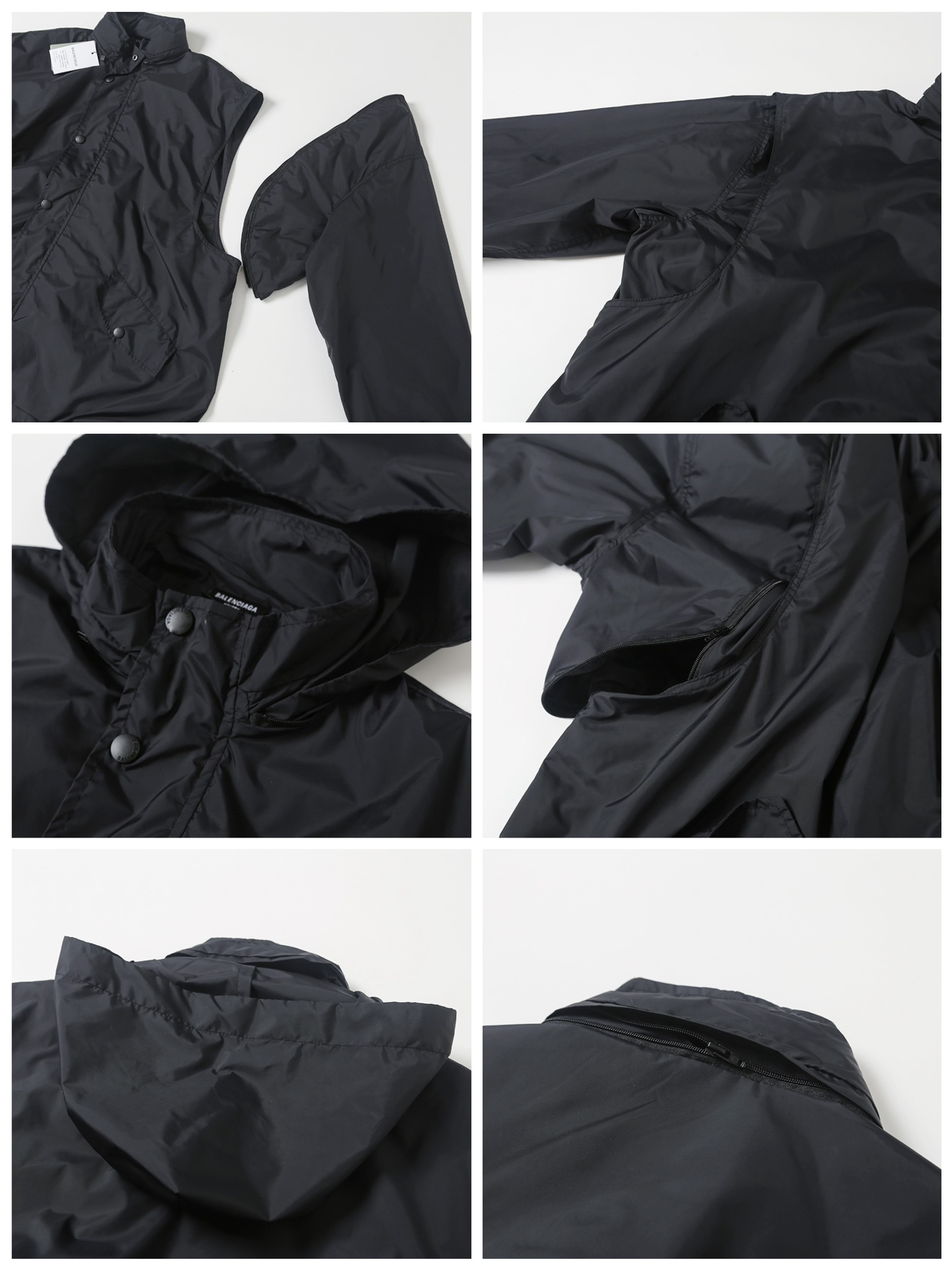 BALENCIAGA バレンシアガ フード付きベスト ブラック - 画像 6