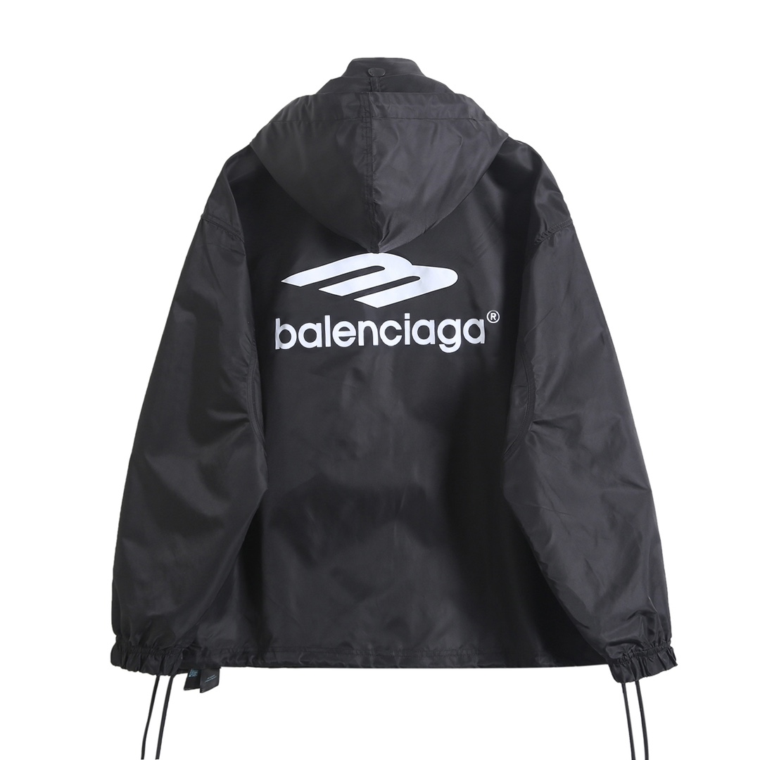 BALENCIAGA バレンシアガ フード付きジャケット 防水 軽量 ブラック - 画像 2