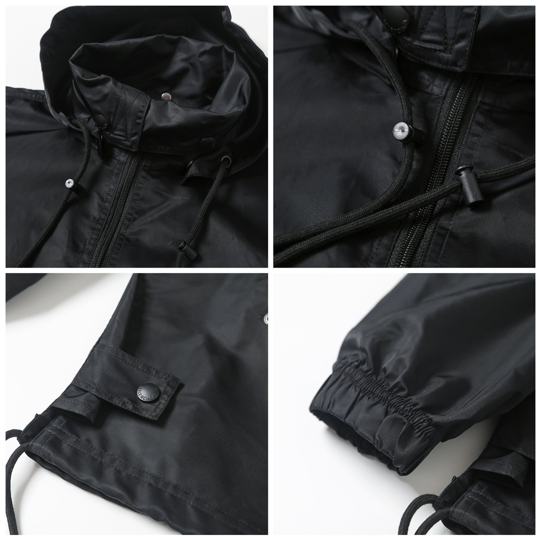 BALENCIAGA バレンシアガ フード付きジャケット 防水 軽量 ブラック - 画像 6