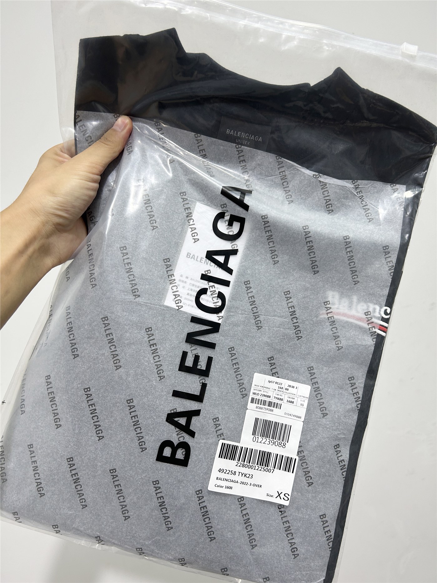 BALENCIAGA バレンシアガ ロングスリーブTシャツ 刺繍 ブラック - 画像 3