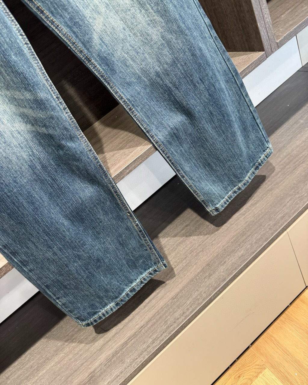 BALENCIAGA バレンシアガ デニムパンツ 本革 100%コットン ブルー - 画像 6