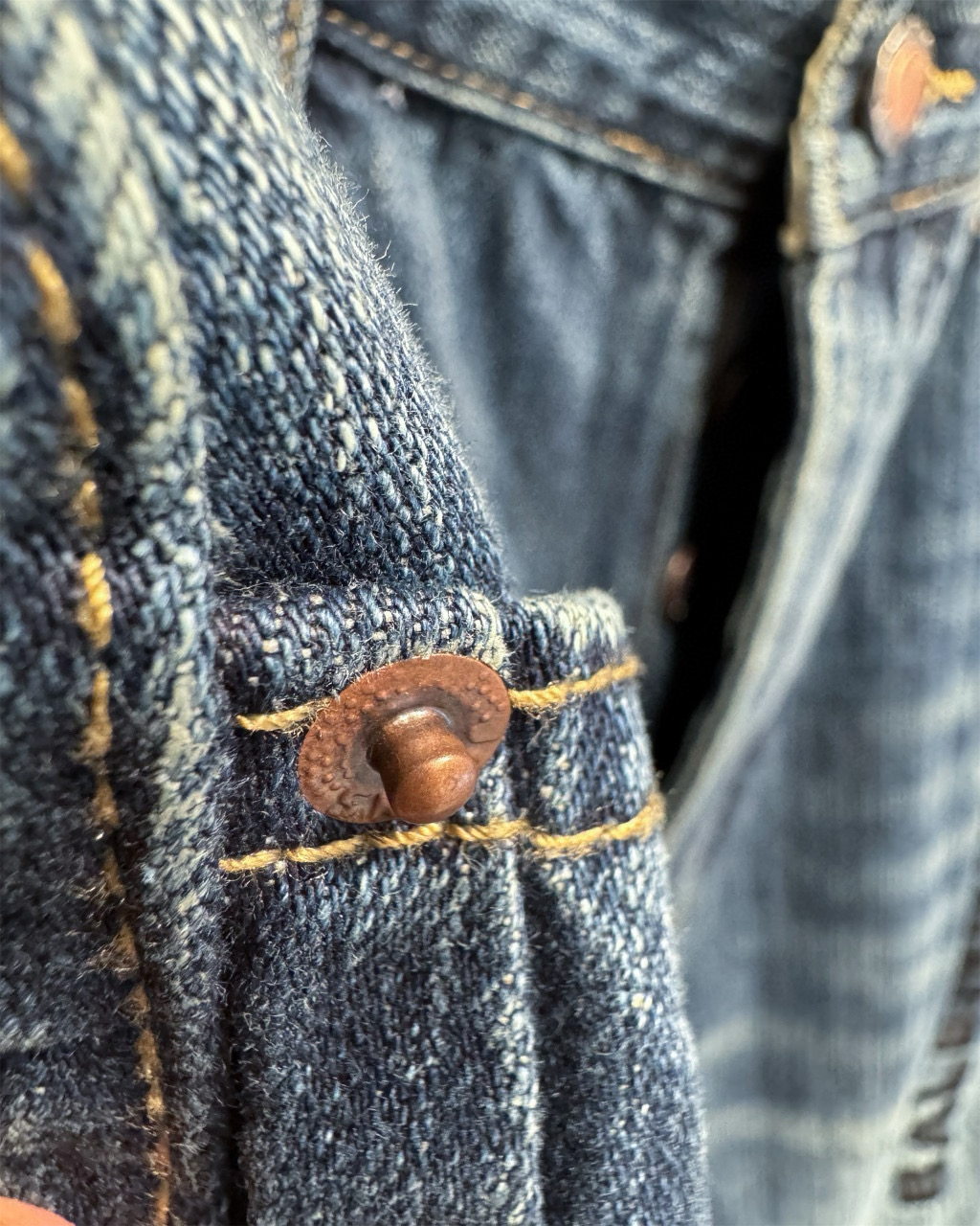 BALENCIAGA バレンシアガ デニムパンツ 本革 100%コットン ブルー - 画像 9