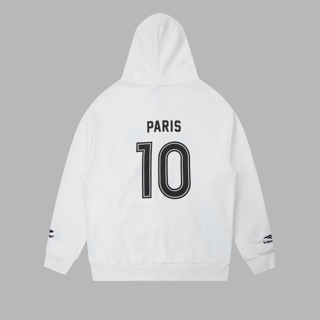 BALENCIAGA バレンシアガ フルジップパーカー パリ 10 ブラック ホワイト 全2色 - 画像 2